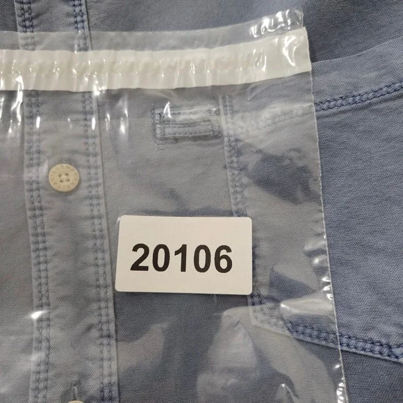 Margaritaville Mens Button Down Shirt Large Blue Roll Tab Long Sleeve Cotton L - Picture 11 of 11